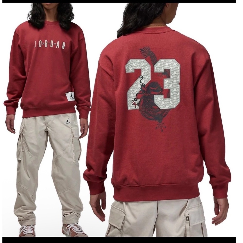 Jordan Chinese Lunar New Year Men's Fleece Crew-Neck Sweatshirt S Streetwear